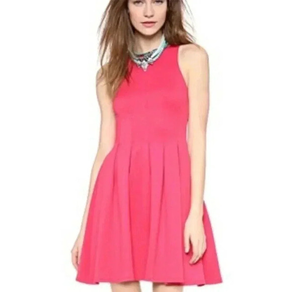 Bailey 44 Pink Scuba Sleeveless Pleated Dress - Picture 3 of 7